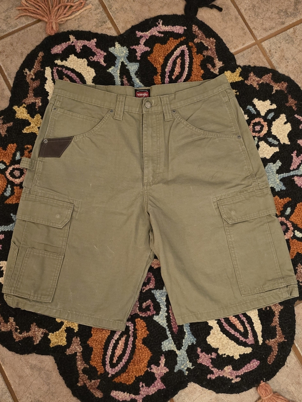 🔥🔥Wrangler Tan Cargo Shorts with Utility Pockets🔥🔥 Workwear Size 34 Skater